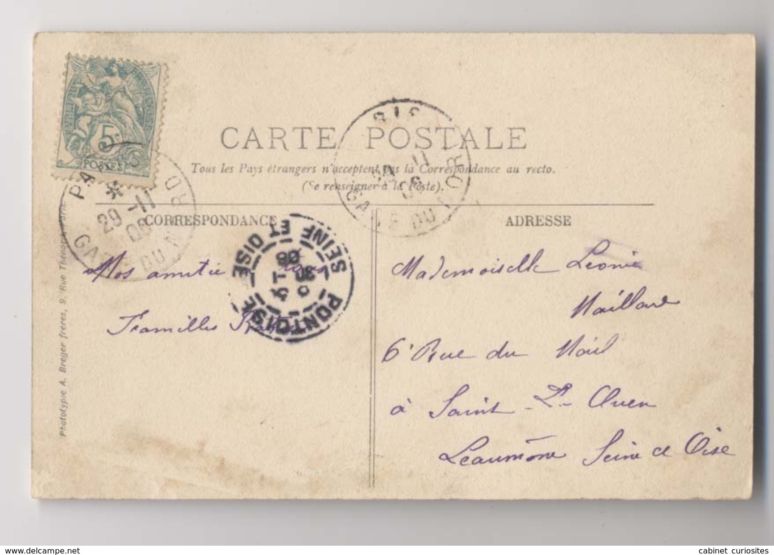 PIERRELAYE (95 - Val D'Oise) - 1908 - L'Usine De Paris - Jardin Et Jardiniers - Animée - Pierrelaye