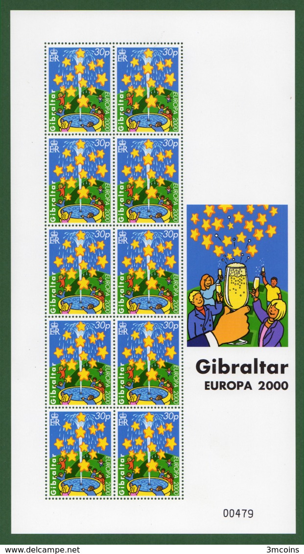 Μ3-36214 Gibraltar 2000. 10 Complete Series Europa-stamps [4x10=40 Stamps]. - Gibraltar