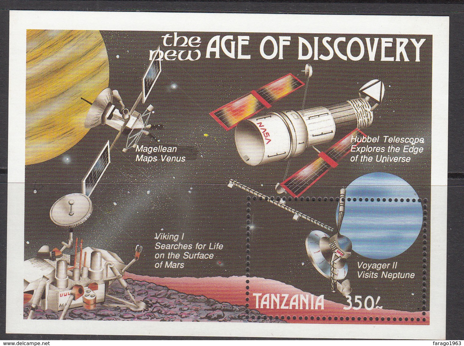 1990 Tanzania Space Astronomy Souvenir Sheet Of 1cpl MNH - Tanzania (1964-...)