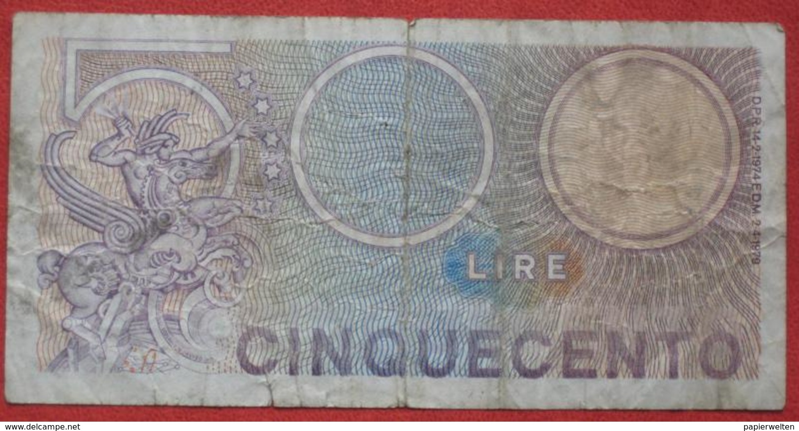 500 Lire 1974 (WPM 94) Ausgabe 1979 - 500 Liras