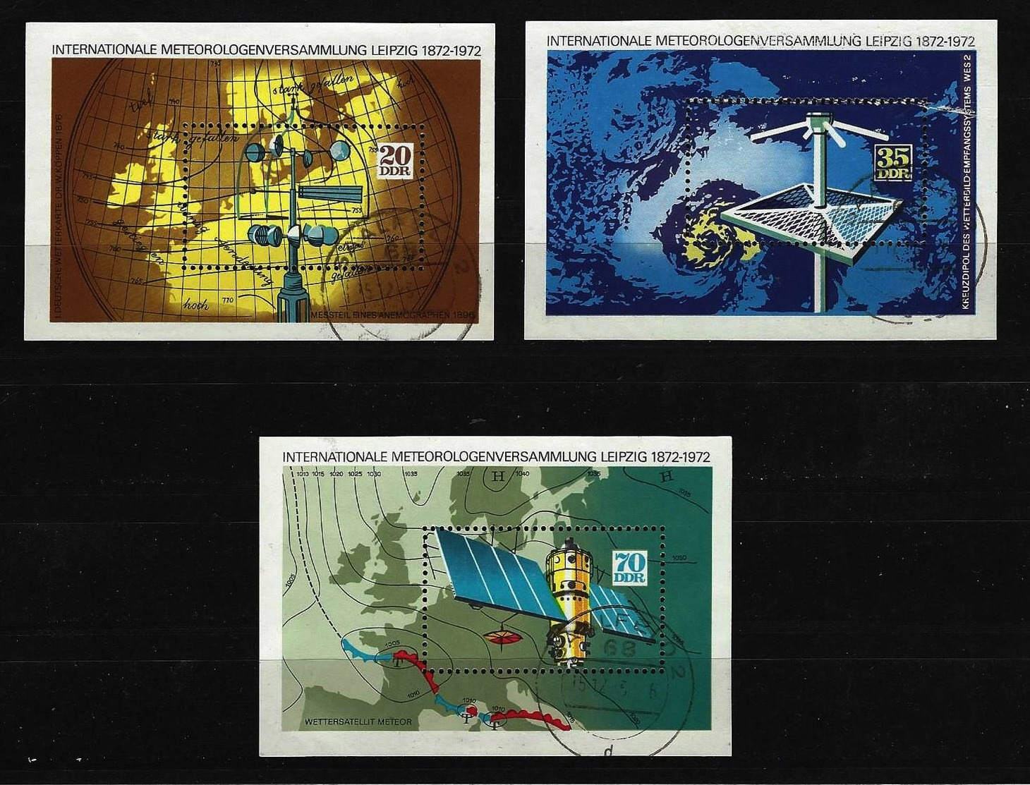 DDR - Block Nr. 34 + 35 + 36 - 100 Jahre Meteorologen-Versammlungen Gestempelt (6) - Altri & Non Classificati