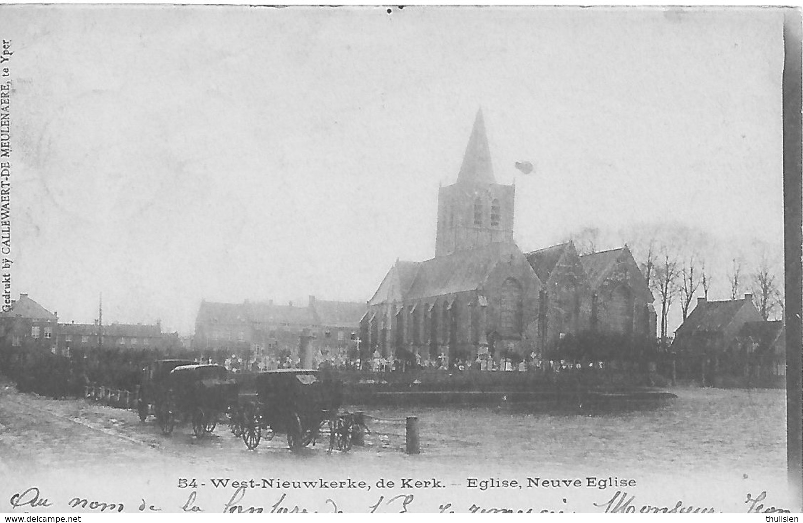 Ypres -ieper De Kerk  L'eglise  Attelage  Top Carte - Ieper