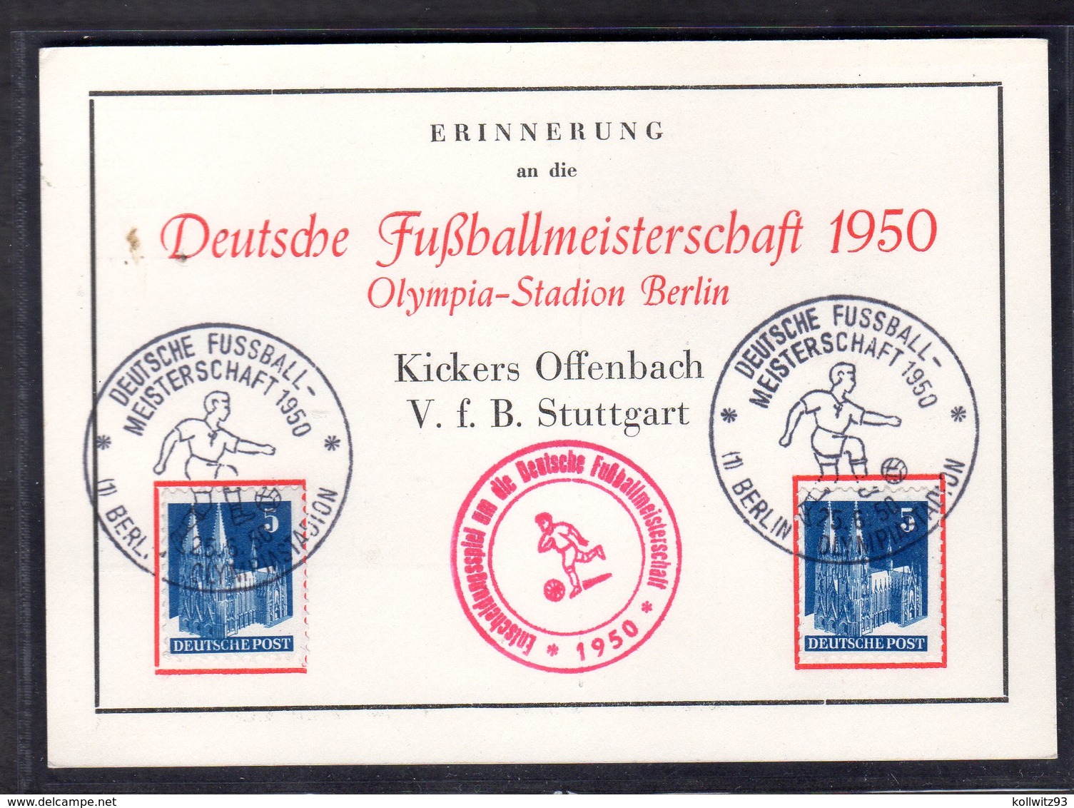 Ereigniskarte, "Deutsche Fußballmeisterschaft 1950" - Sonstige & Ohne Zuordnung