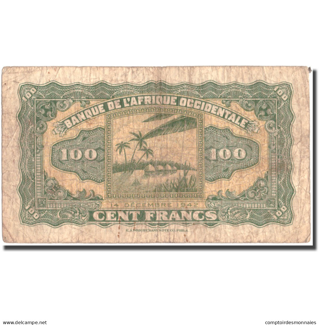 Billet, French West Africa, 100 Francs, 1942, KM:31a, TB - West African States