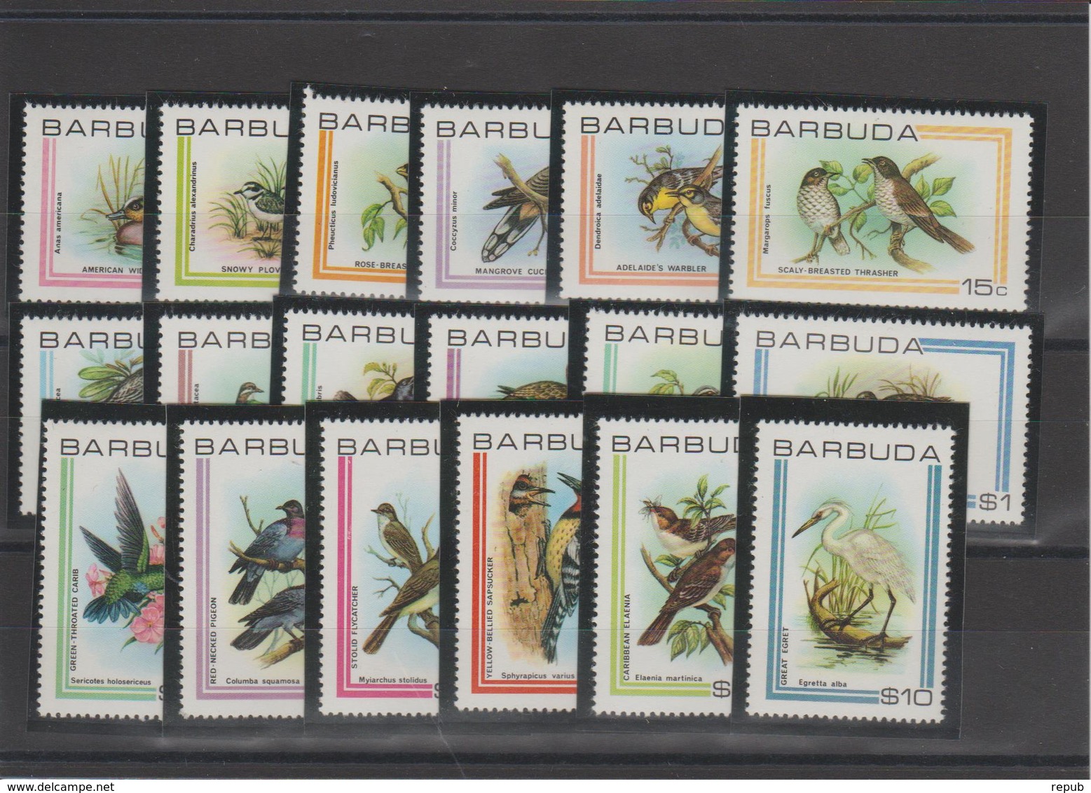 Barbuda 1980 Oiseaux 469-86 18 Val ** MMH - Barbuda (...-1981)
