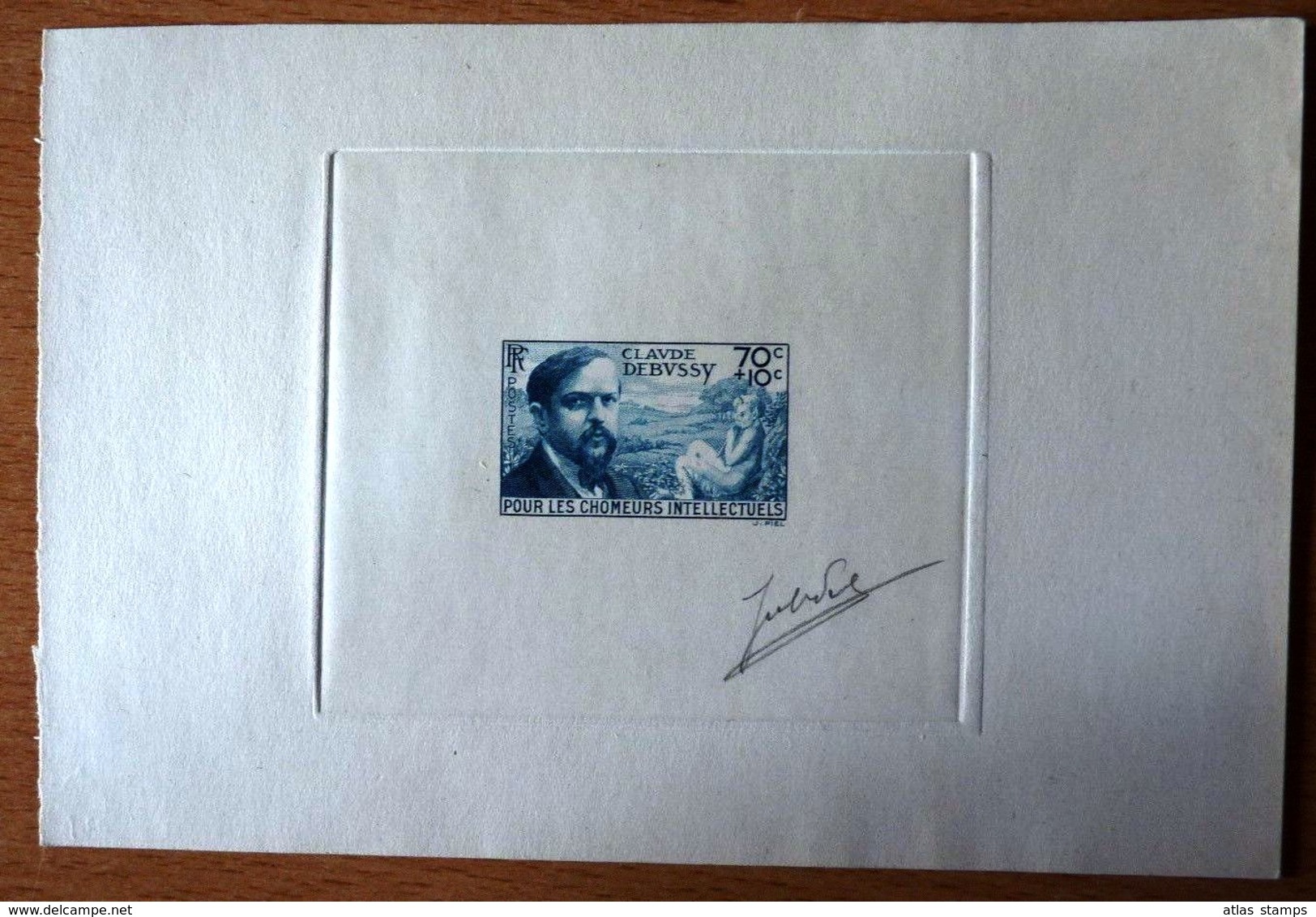 FRANCE 1939 - Claude Debussy ( 1862-1918 ) , Yvert#437 , Scott# B87 - Épreuve D'artiste , Signé - RARE ! - Epreuves D'artistes