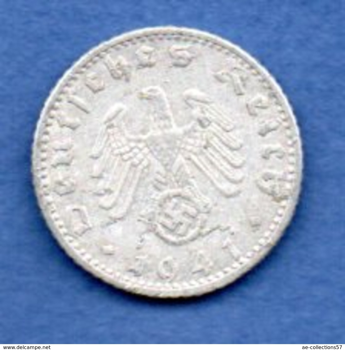 Allemagne  --  50 Reichspfennig  1941 E  - Km # 96  -  état  TB - 50 Reichspfennig