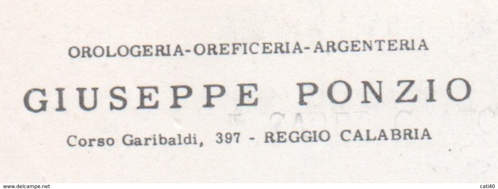 OROLOGI VEGLIA GIOIELLI  GIUSEPPE PONZIO REGGIO CALABRIA  CARTOLINA PUBBLICITARIA PER MILANO - Altri & Non Classificati