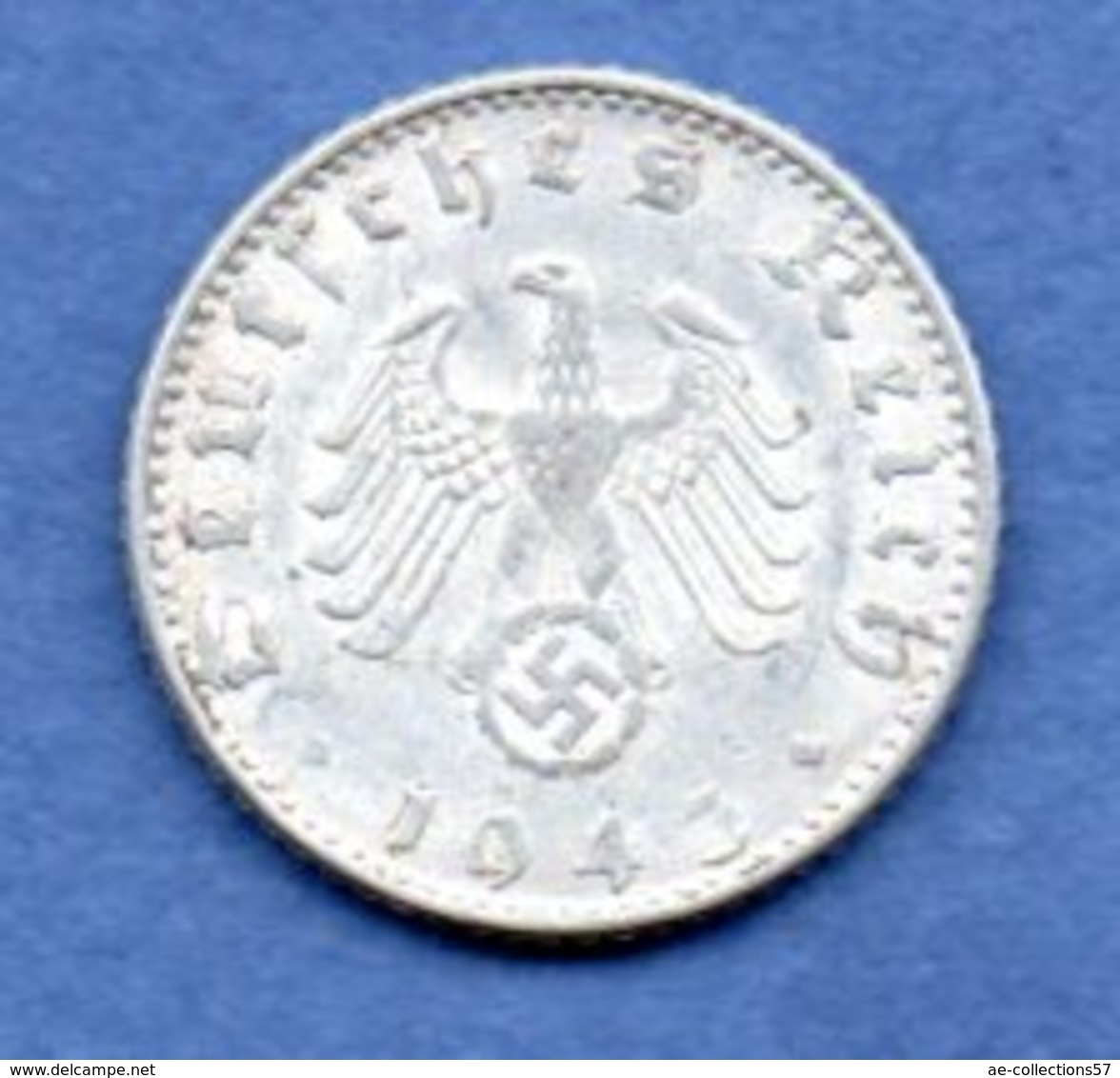 Allemagne  --  50 Reichspfennig  1943 D  - Km # 96  -  état  TB+ - 50 Reichspfennig