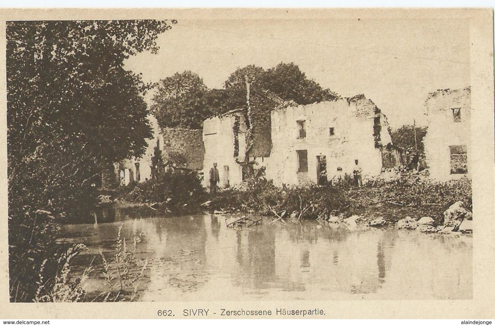 Sivry Sur Meuse - 662 - Eglise Derrière Les Maison Rue Du Moulin - 1914-1918 - Druck V. Knackstedt - Andere & Zonder Classificatie