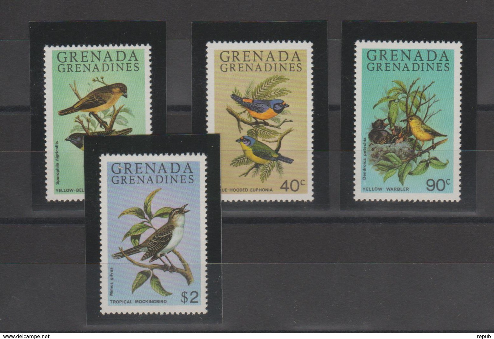 Grenada Grenadines 1980 Oiseaux 342-45 4 Val ** MNH - Grenada (1974-...)