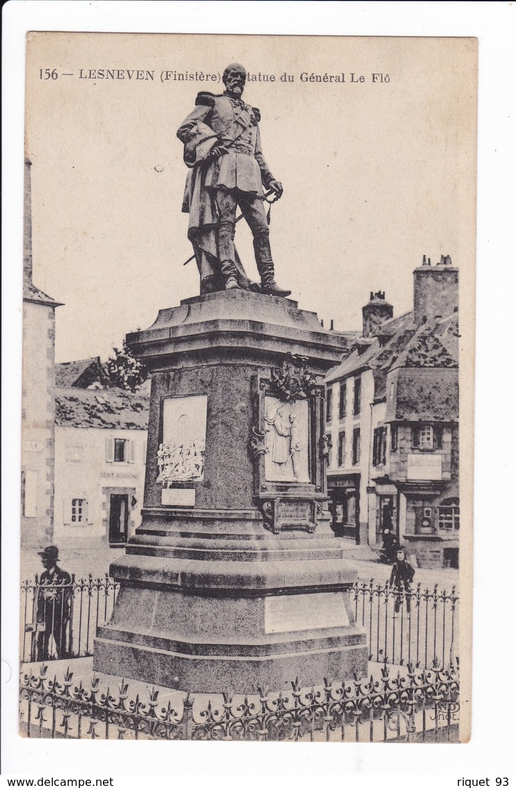 156 - LESNEVEN - Statue Du Général LE Flô - Lesneven