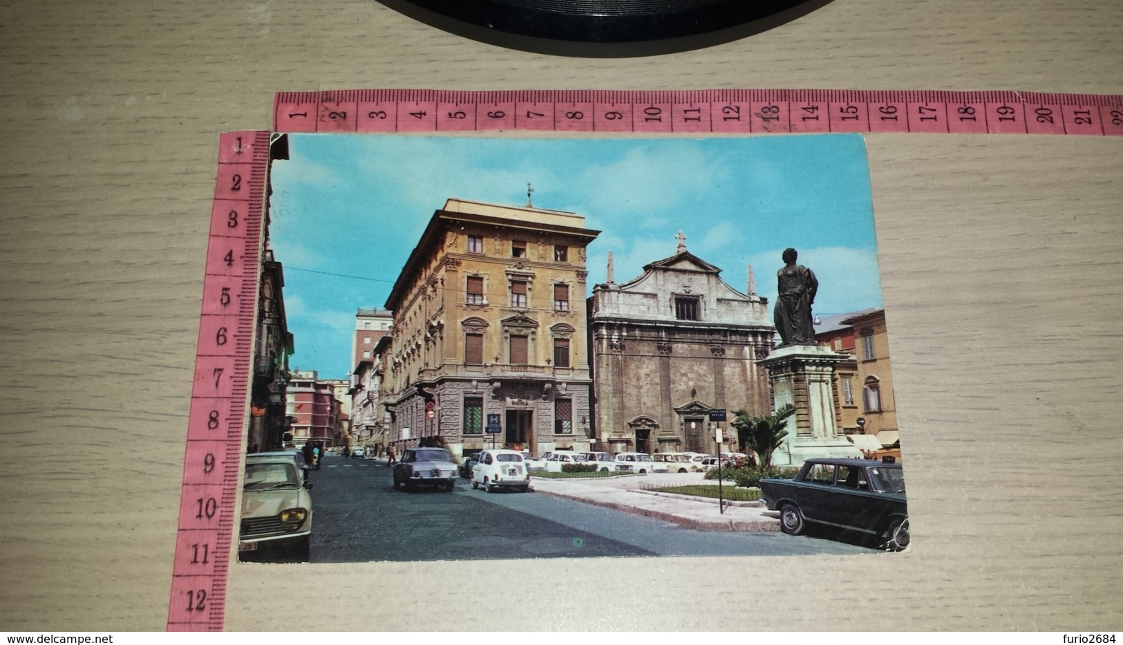 C-62340 ASCOLI PICENO PIAZZA ROMA PANORAMA AUTO D'EPOCA - Ascoli Piceno