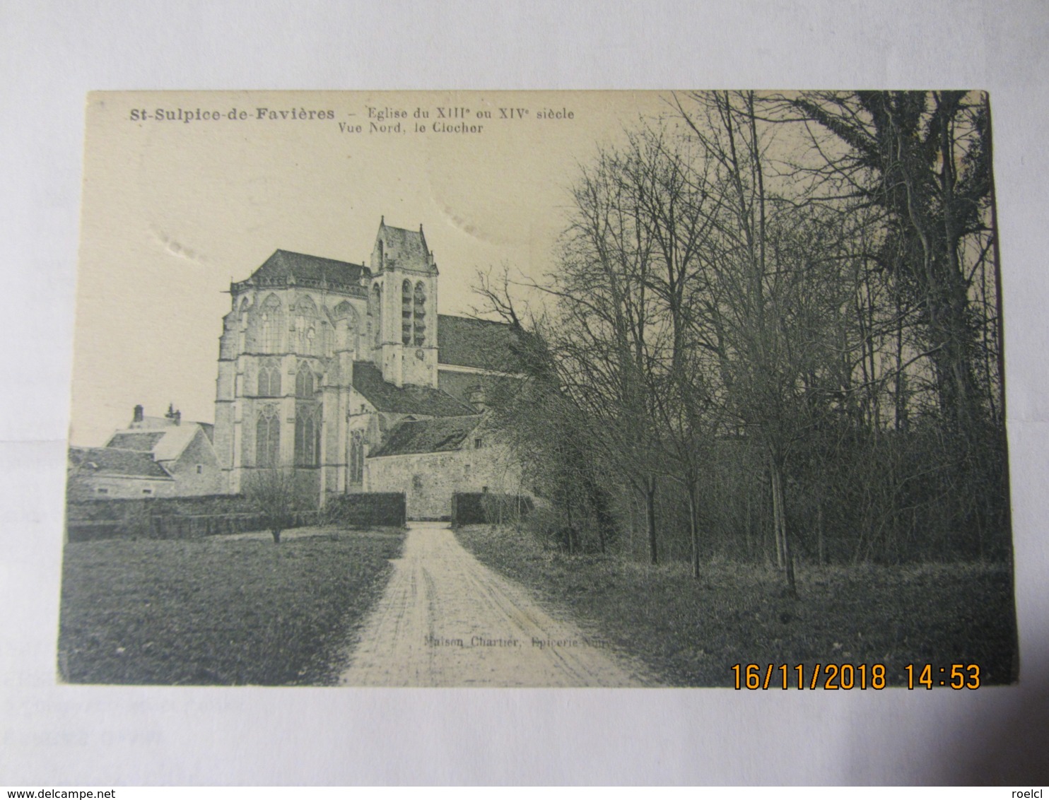 Cpa SAINT SULPICE DE FAVIERRES (91) Eglise Du XIII°, Vue Nord, Le Clocher - Saint Sulpice De Favieres