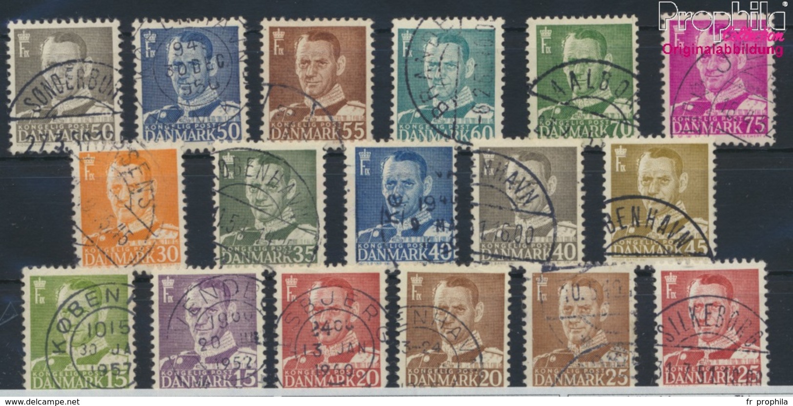 Danemark 302-318 (complète.Edition.) Volume 1948 Complèteett Oblitéré 1948 Timbres: King Frederik Ix. (925 (9254568 - Oblitérés