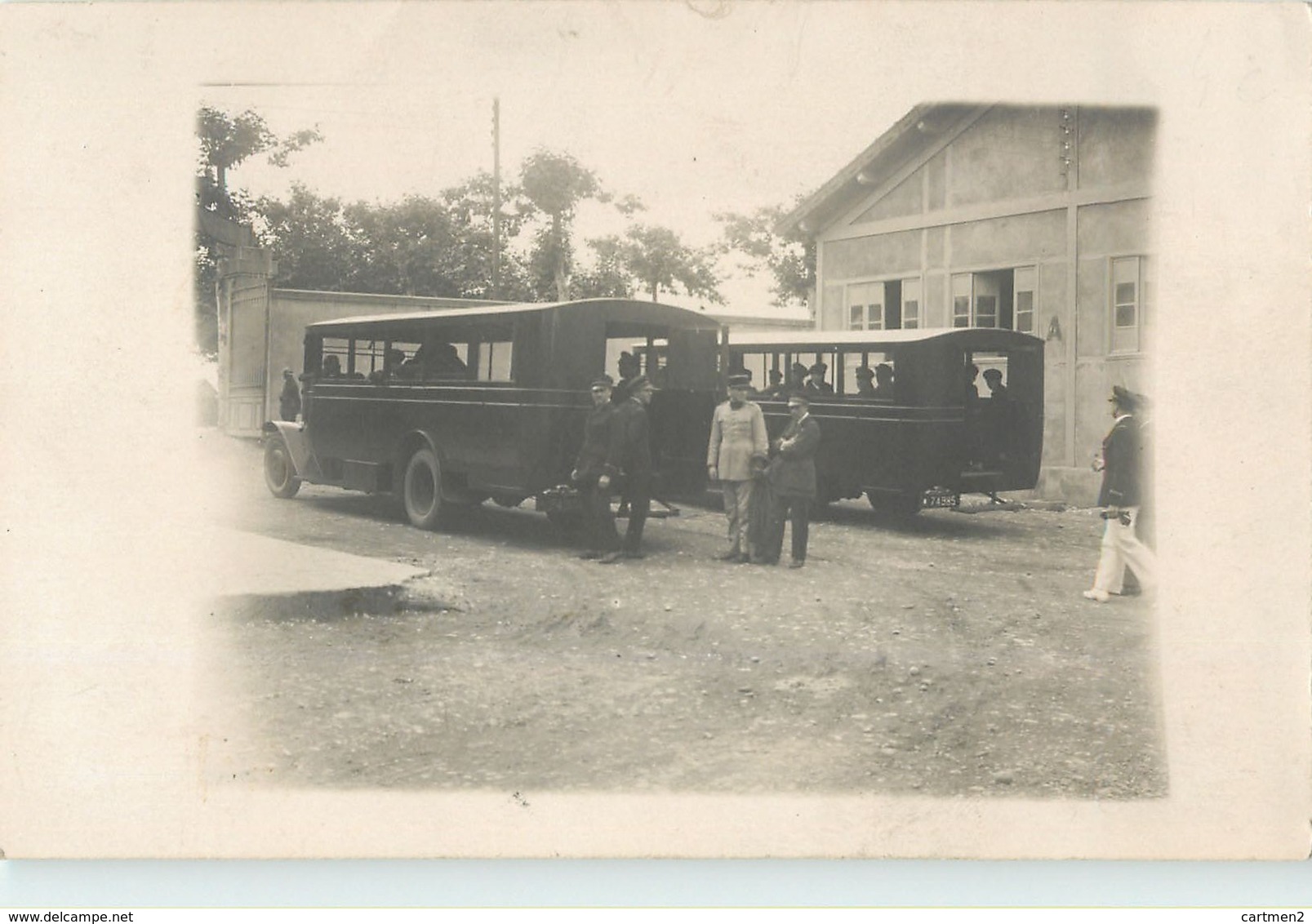 CARTE PHOTO : CAMION CITROEN C6 MILITAIRE AUTOBUS PLAQUE 74985 NANCY ? CAR AUTOCAR GUERRE - Materiale