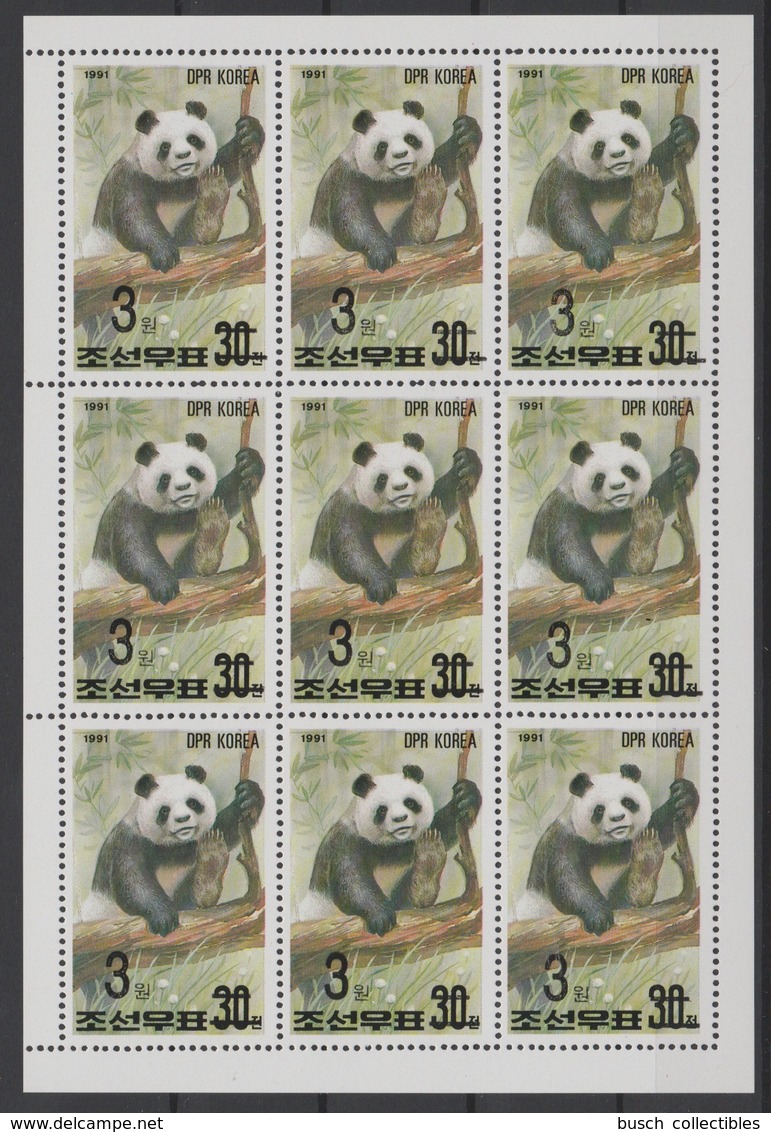 North Korea 2006 Mi. 5050 Minisheet Kleinbogen 9 Stamps OVERPRINT Faune Fauna Ours Bear Bär Panda MNH** RARE - Ours