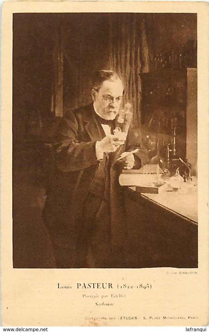 Themes Div- Ref Y690- Santé -  Louis Pasteur - Portrait Par Edelfet - Carte Bon Etat - - Santé