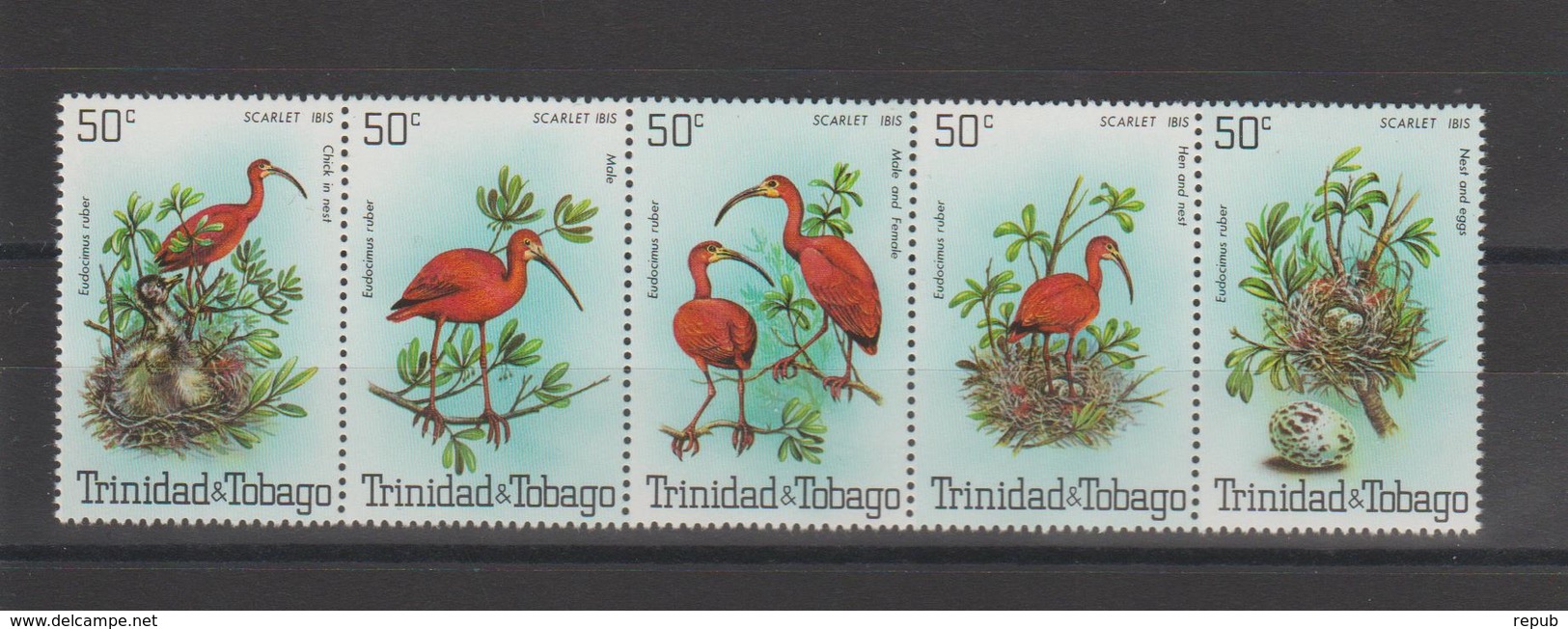 Trinidad Et Tobago 1980 Oiseaux 413-17 5 Val ** MMH - Trinidad En Tobago (1962-...)