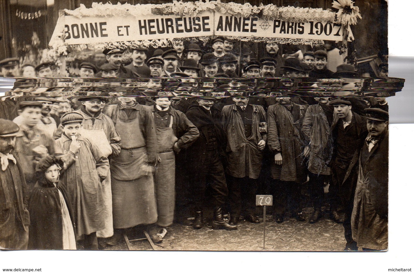 Paris : Petits Métiers : Les Halles : Carte-photo DeBonne Année  1907 - Petits Métiers à Paris