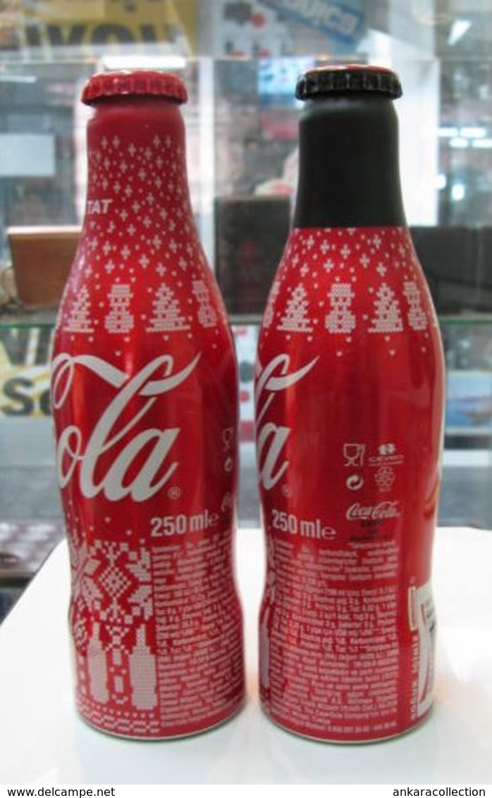 AC - COCA COLA 2018 NEW YEAR ALUMINUM EMPTY BOTTLES & CROWN CAPS COCA COLA - ORIGINAL TASTE COCA COLA - SUGARLESS - Botellas