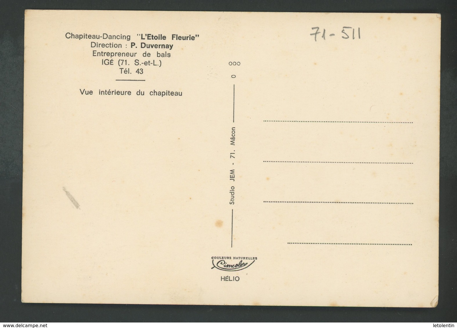 CPM -71- IGÉ - CHAPITEAU DANCING "L'ETOILE FLEURIE" - - Other & Unclassified