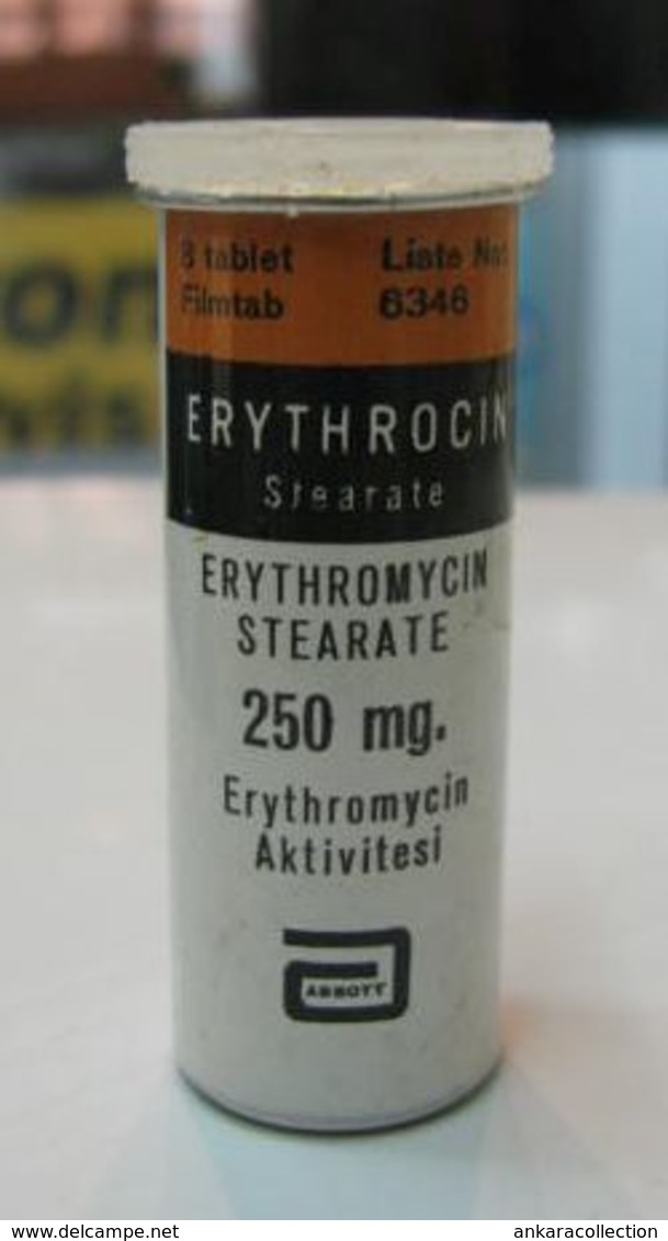 AC - ERYTHROCIN ERTYHROMYCIN STEARATE ABBOTT EMPTY MEDICINE VINTAGE ALUMINUM BOX - Matériel Médical & Dentaire