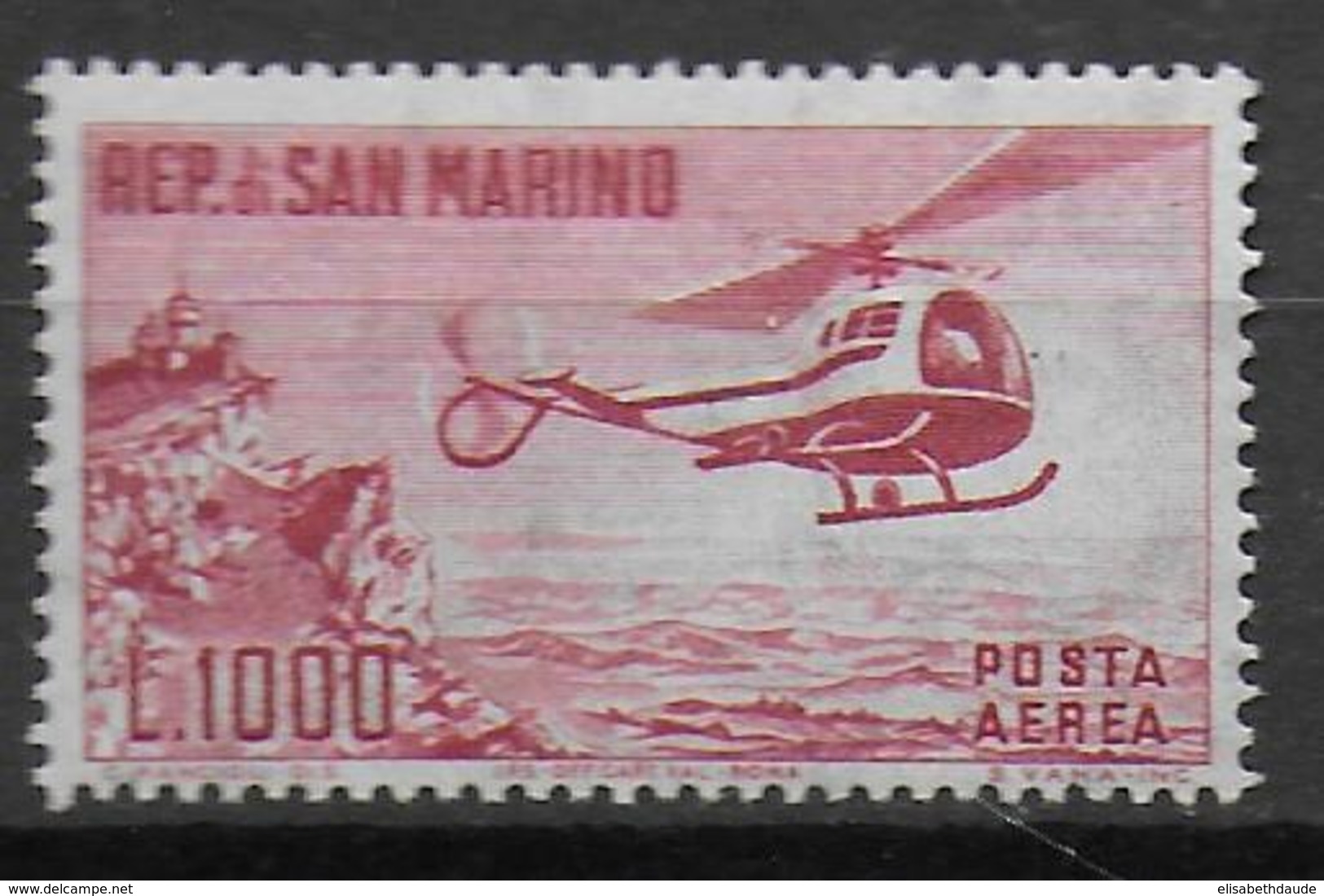 SAN MARINO - POSTE AERIENNE - YVERT N° 127 ** MNH - COTE = 80 EUR. - HELICOPTERE - Poste Aérienne