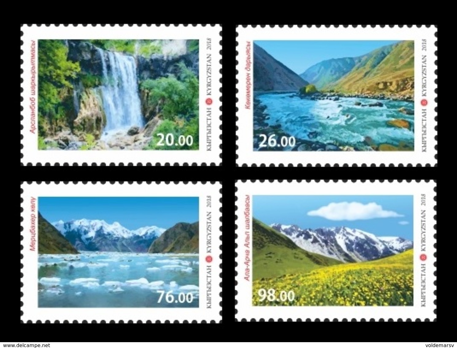 Kyrgyzstan 2018 Mih. 940/43 Nature Of Kyrgyzstan. Waterfall. River. Lake. Mountains MNH ** - Kirghizstan