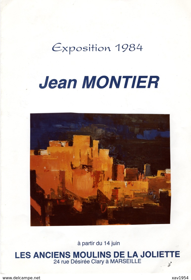 PLAQUETTE EXPO JEAN MONTIER MARSEILLE 1984 + LETTRE REMERCIEMENT  Autographe(,datée & Signée De L'artiste) - Altri & Non Classificati