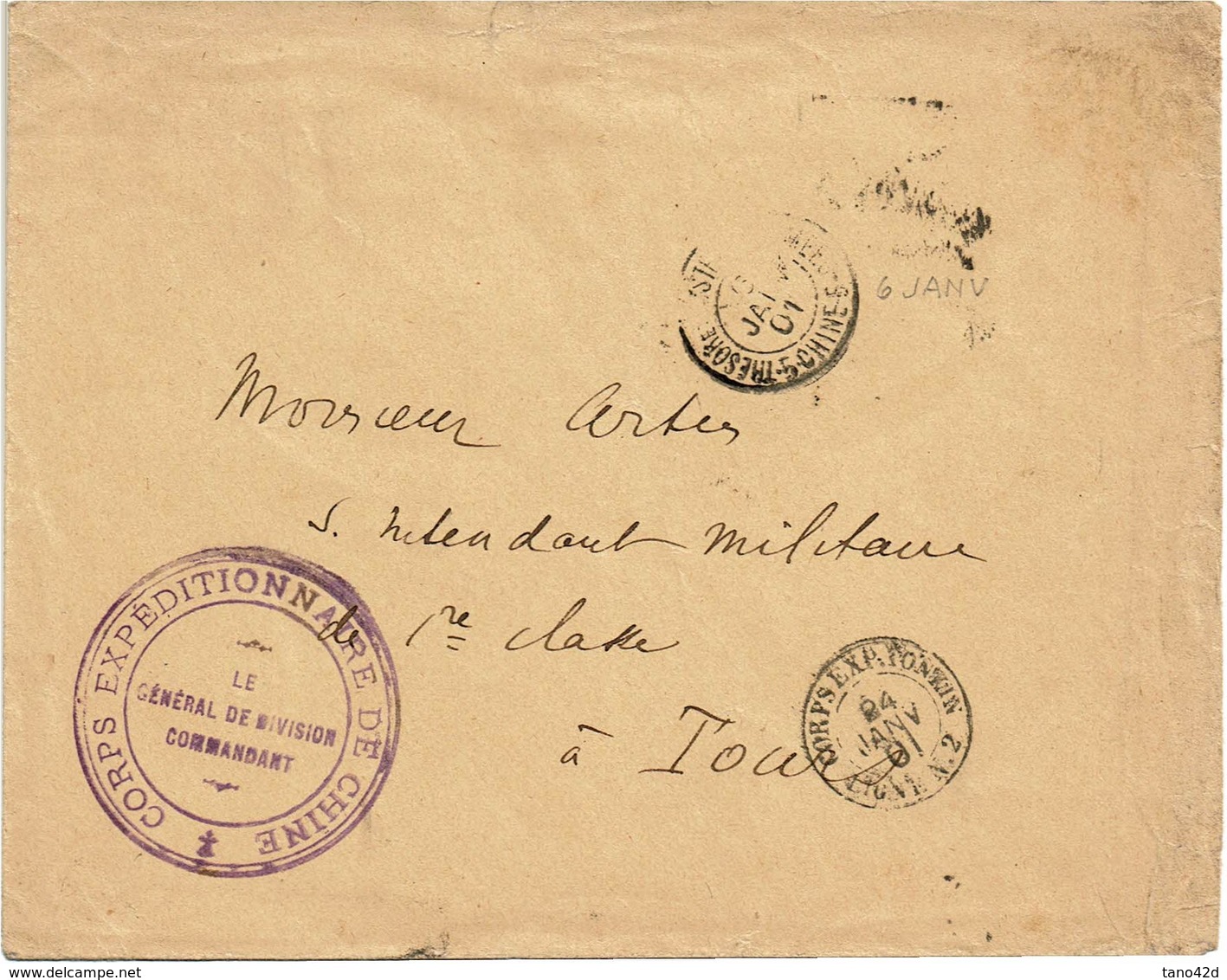 CTN54B- CORPS EXPEDITIONNAIRE DE CHINE  LETTRE EN FM 6/1/1901 - Briefe U. Dokumente