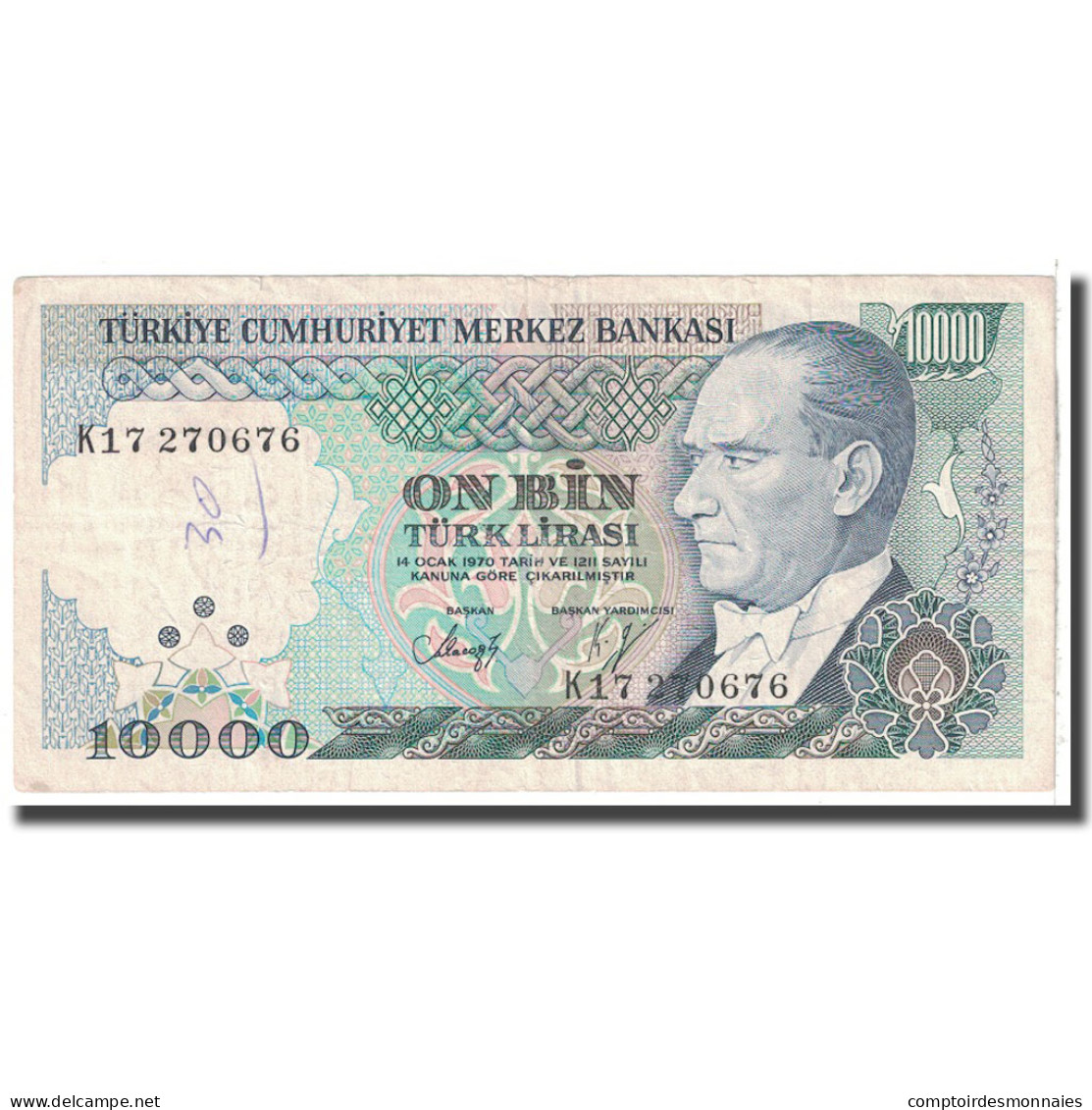 Billet, Turquie, 10,000 Lira, 1982, KM:199, TTB - Turquie