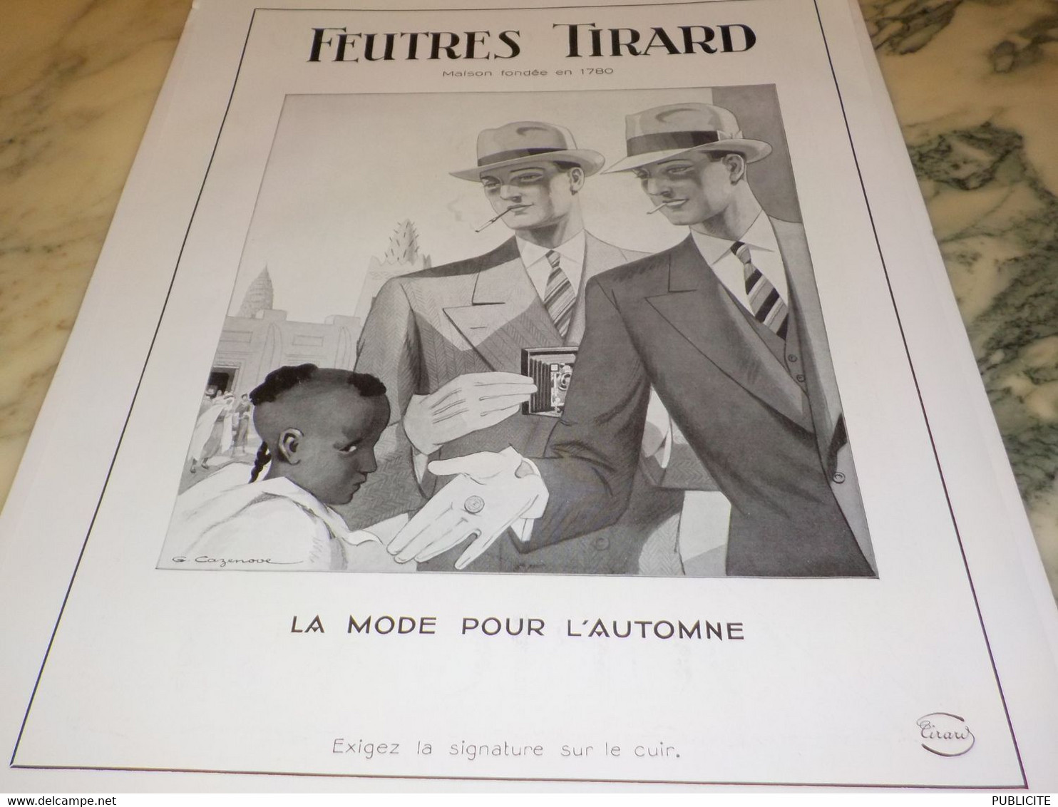 ANCIENNE PUBLICITE MODE L AUTOMNE CHAPEAU FEUTRES TIRARD 1931 - Autres & Non Classés