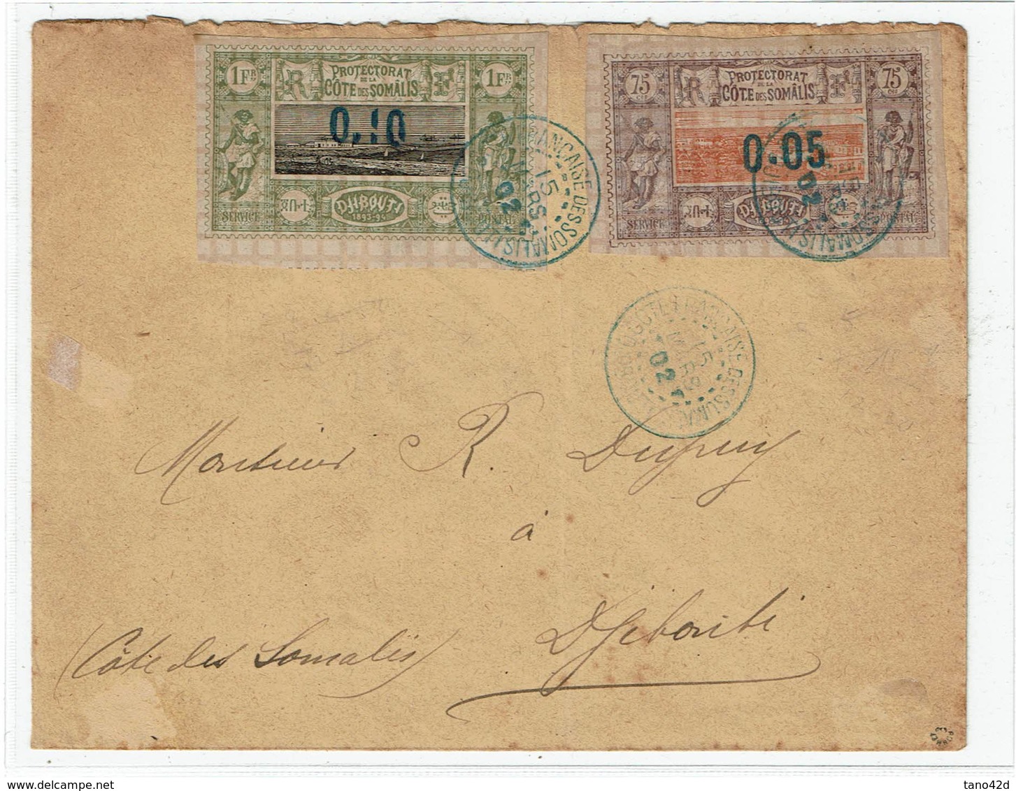 CTN54B- COTE DES SOMALIS LE DU 15/3/1902 POUR DJIBOUTI SIGNEE ROUMET - Lettres & Documents