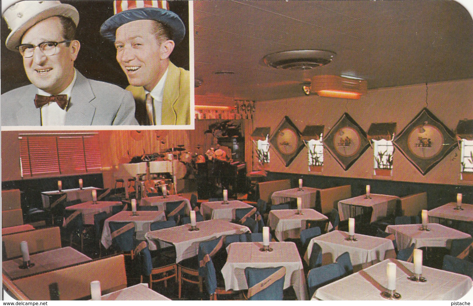 1960's Postcard - Denver Colorado - Beacon Supper Club Restaurant - Willie & Jerry - 2 Scans - Denver