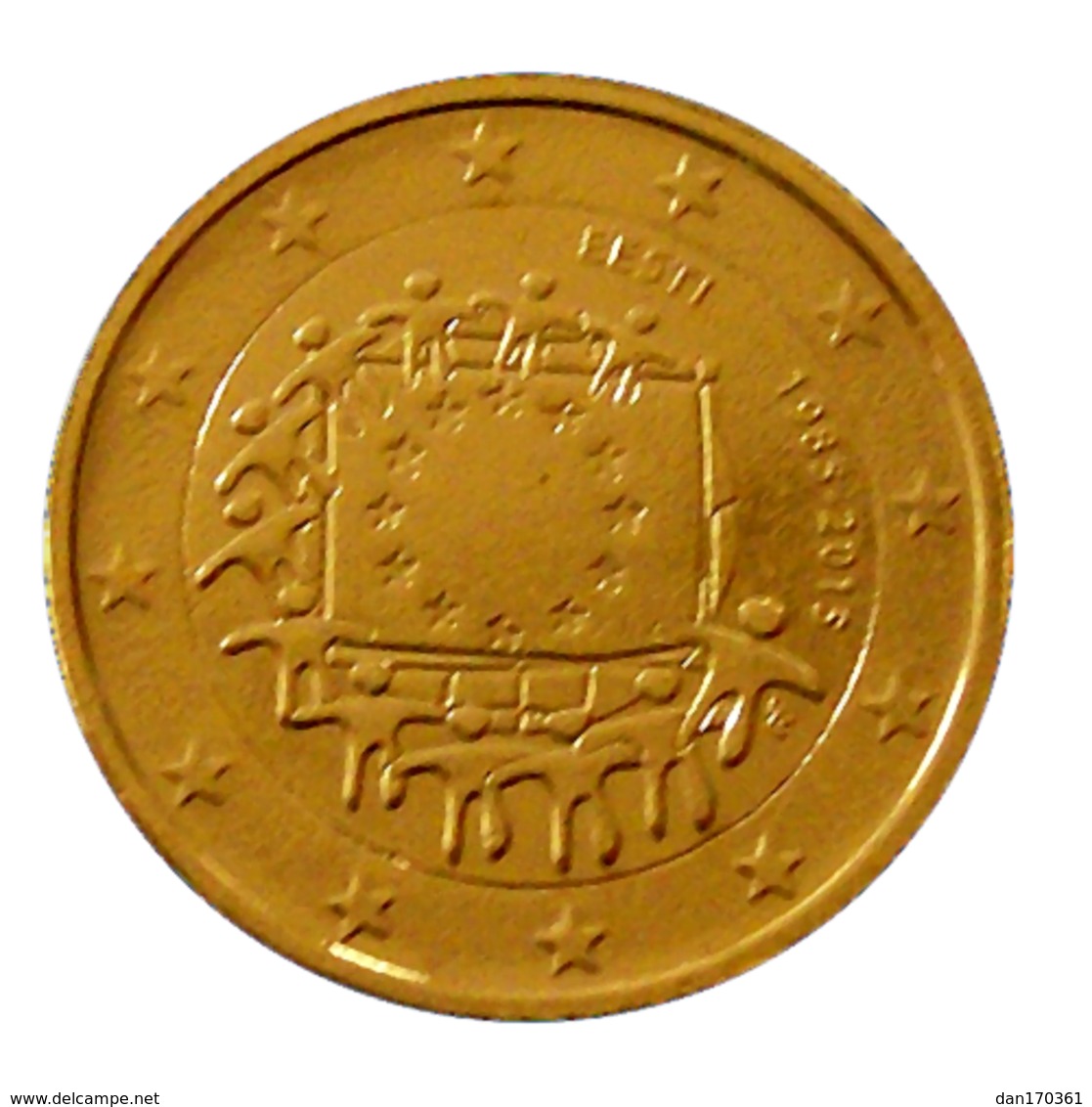 ESTONIE 2015  - 2 EUROS COMMEMORATIVE - DRAPEAU EUROPEEN - FACE COMMUNE - PLAQUE OR - Estonie