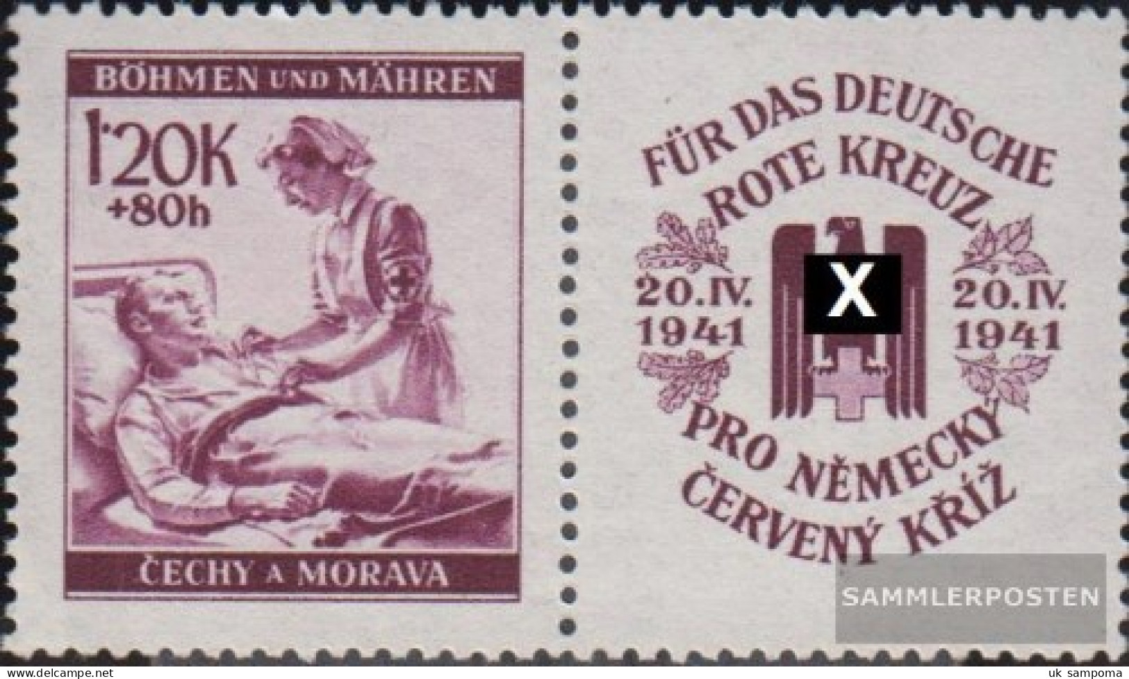 Bohemia And Moravia WZd13 With Zierfeld Unmounted Mint / Never Hinged 1941 Red Cross - Neufs