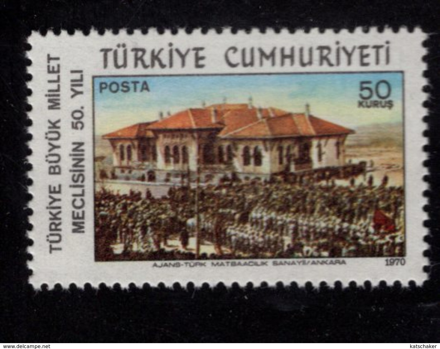 668579008 TURKEY 1970 POSTFRIS MINT NEVER HINGED POSTFRISCH EINWANDFREI SCOTT 1842 - 1843 TURKISH GRAND NATIONAL ASSEMBL - Neufs