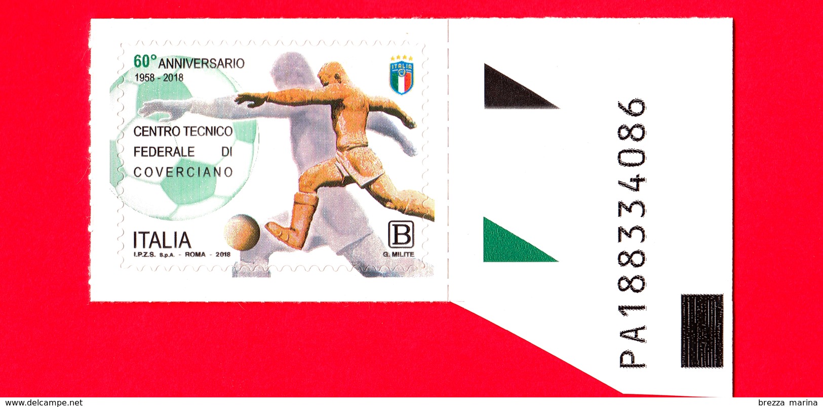 Nuovo - MNH - ITALIA - 2018 - Calcio - 60 Anni Del Centro Di Coverciano (FI) - Calciatore - B  - Alfanumerico - 2011-20:  Nuovi