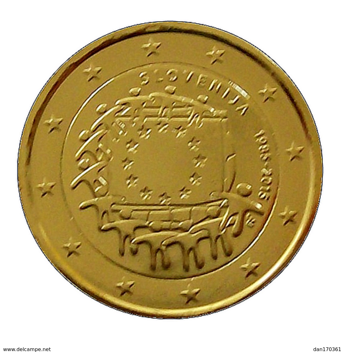 SLOVENIE 2015  - 2 EUROS COMMEMORATIVE - DRAPEAU EUROPEEN - FACE COMMUNE - PLAQUE OR - Slowenien