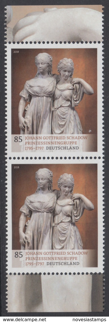 !a! GERMANY 2018 Mi. 3416 MNH Vert.PAIR W/ Bottom & Top Margins - Treasuries From German Museums: Group Of Princesses - Ungebraucht