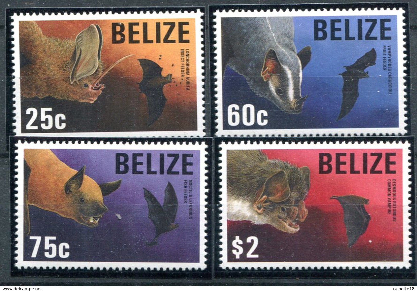 Belize            1014/1017  **     Chauve-souris - Belize (1973-...)