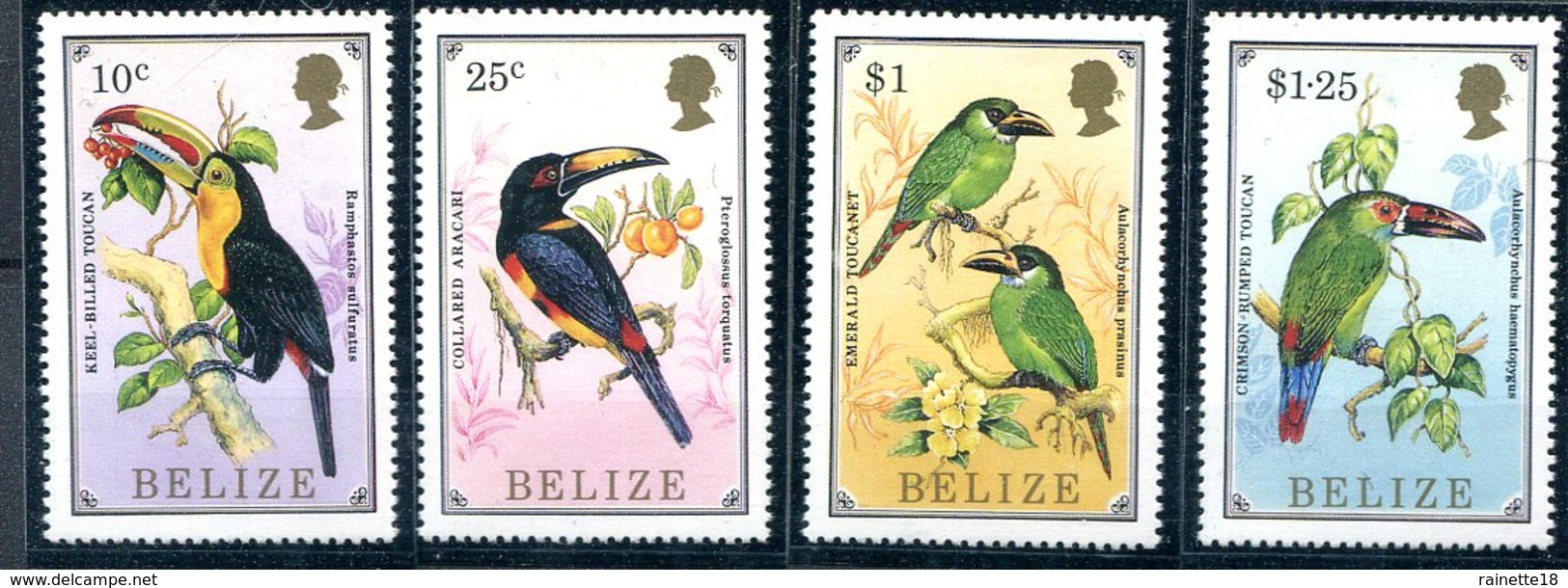 Belize              825/828  **     Oiseaux ( Toucans ) - Belize (1973-...)