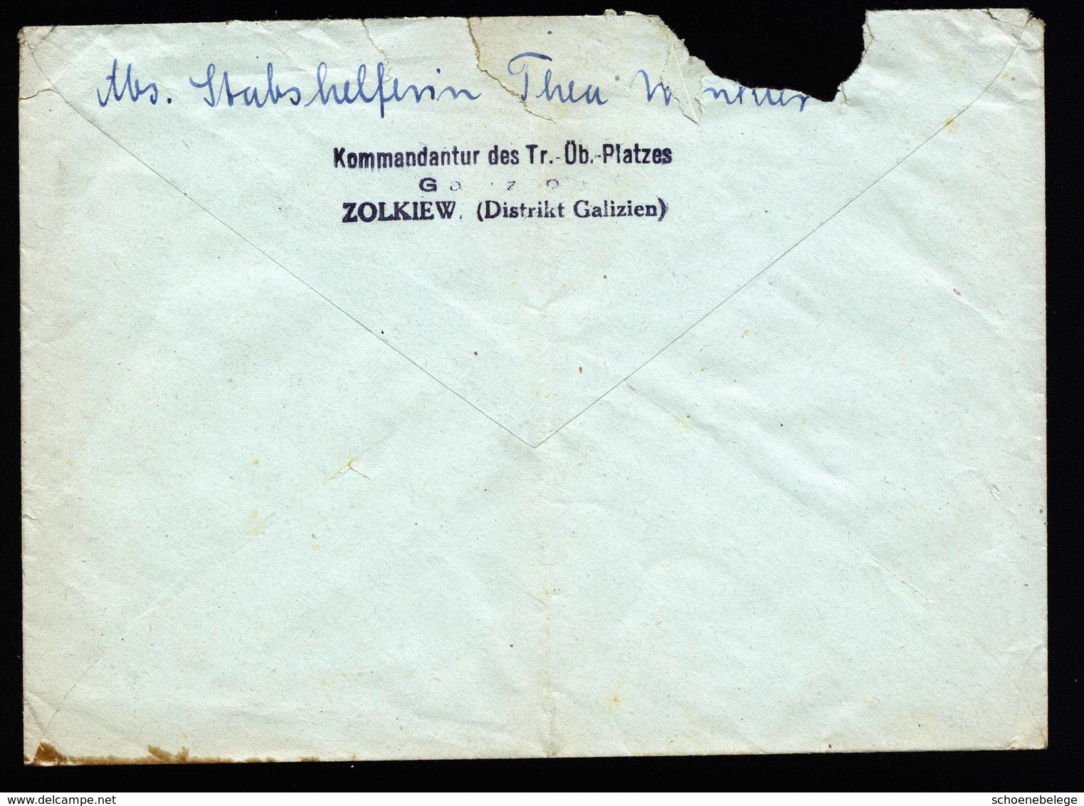 A5701) DR Feldpost Brief 15.4.43 V. Kommandantur Truppenübungsplatz Galizien - Briefe U. Dokumente