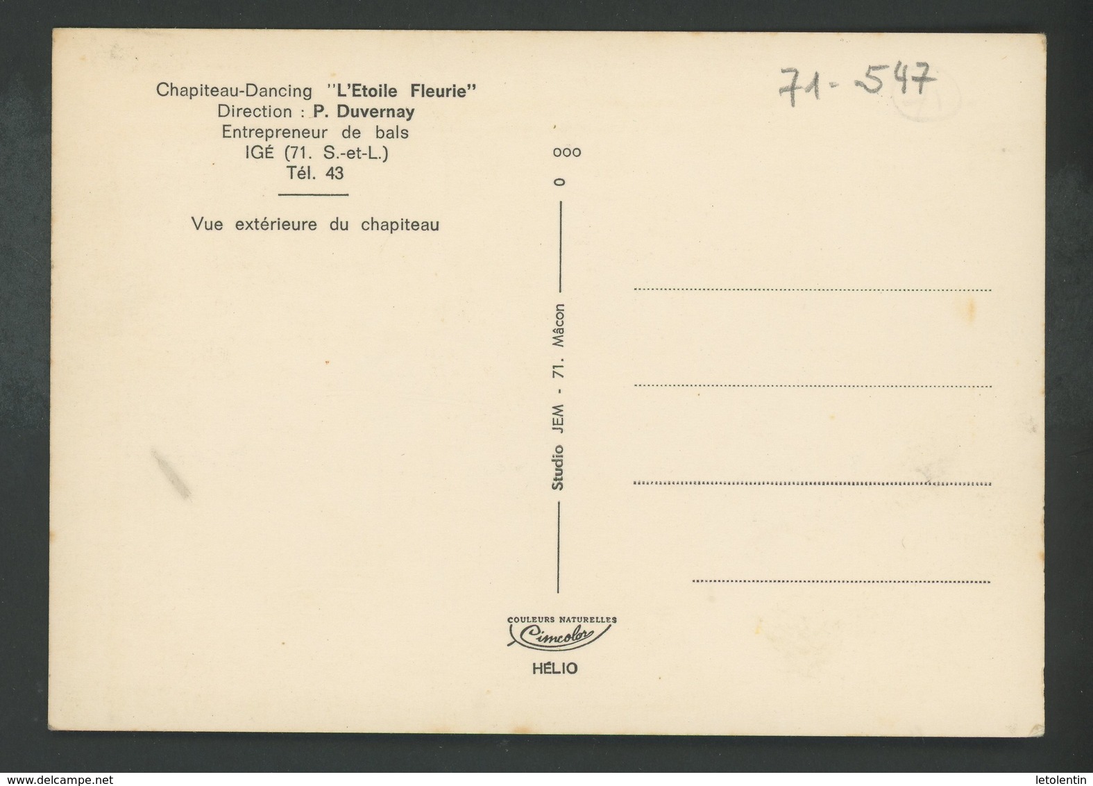 CPM -71- IGÉ - CHAPITEAU DANCING "L'ETOILE FLEURIE" - - Other & Unclassified