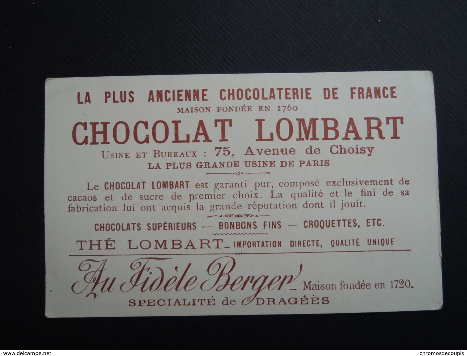 Chromo FARRADESCHE. Pub. Chocolat LOMBART.  La Mauvaise Chance Du Tirage Au Sort. Conscrit. Conscription. - Other & Unclassified