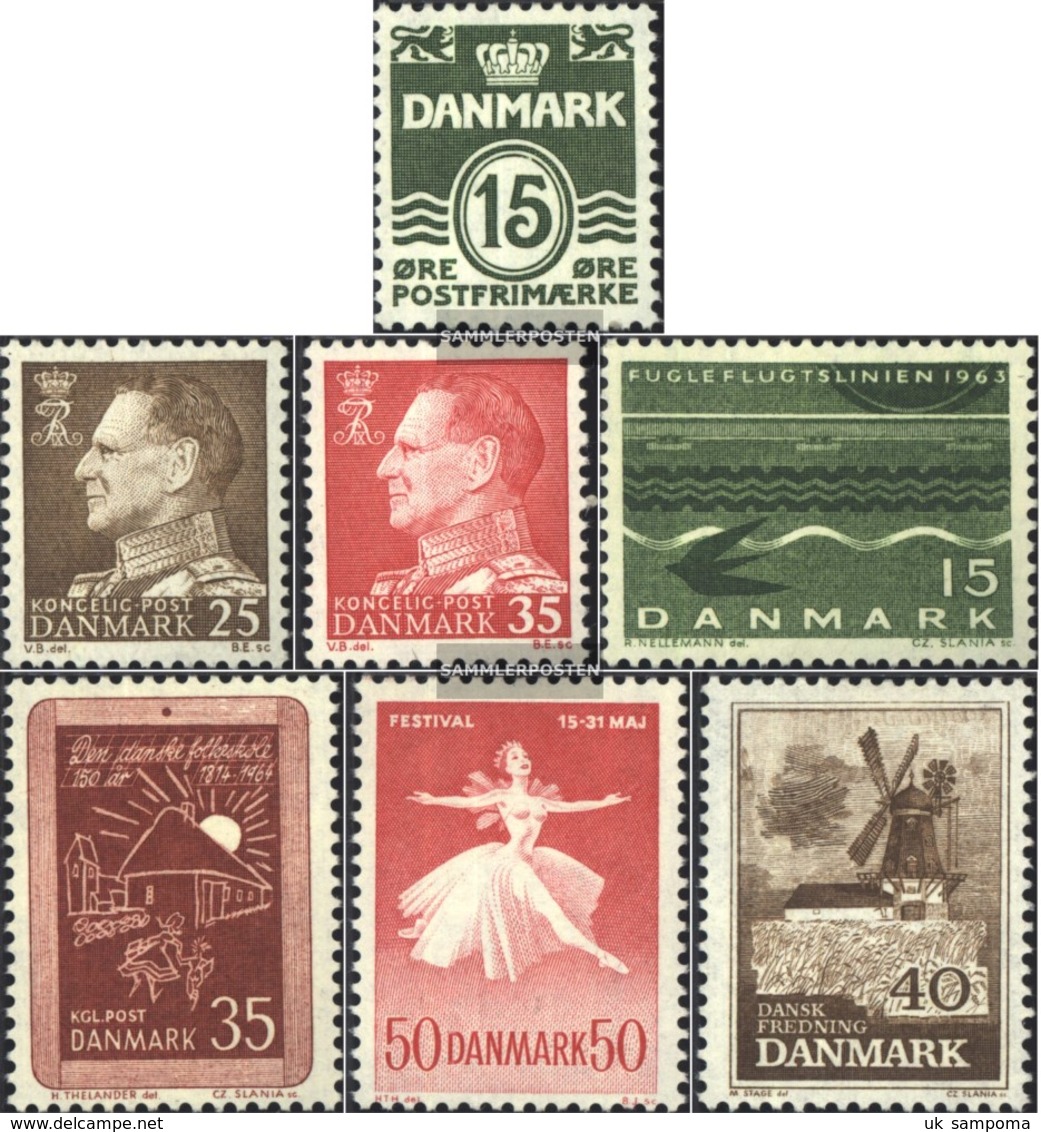 Denmark 410y,411y-412y,413y,420y, 435y,437y (complete.issue.) Floureszierend Unmounted Mint / Never Hinged 1963 CleAr Br - Unused Stamps