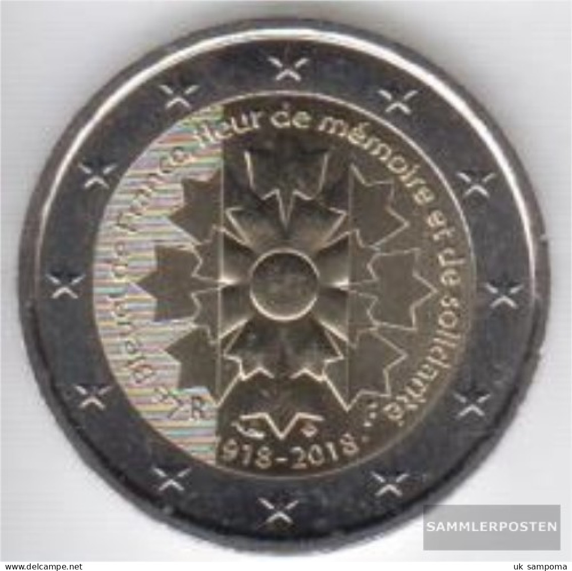 France 2018 Stgl./unzirkuliert Reprint: 15 Million. Stgl./unzirkuliert 2018 2 Euro Kornblume France - France