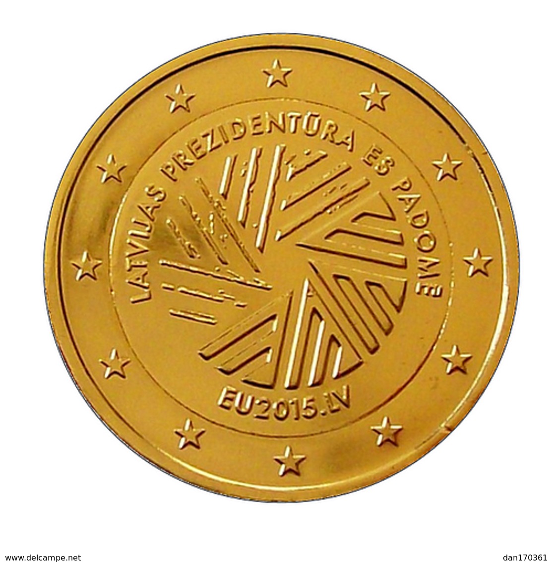 LETTONIE 2015  - 2 EUROS COMMEMORATIVE - PRESIDENCE U.E   - PLAQUE OR - Lettonie