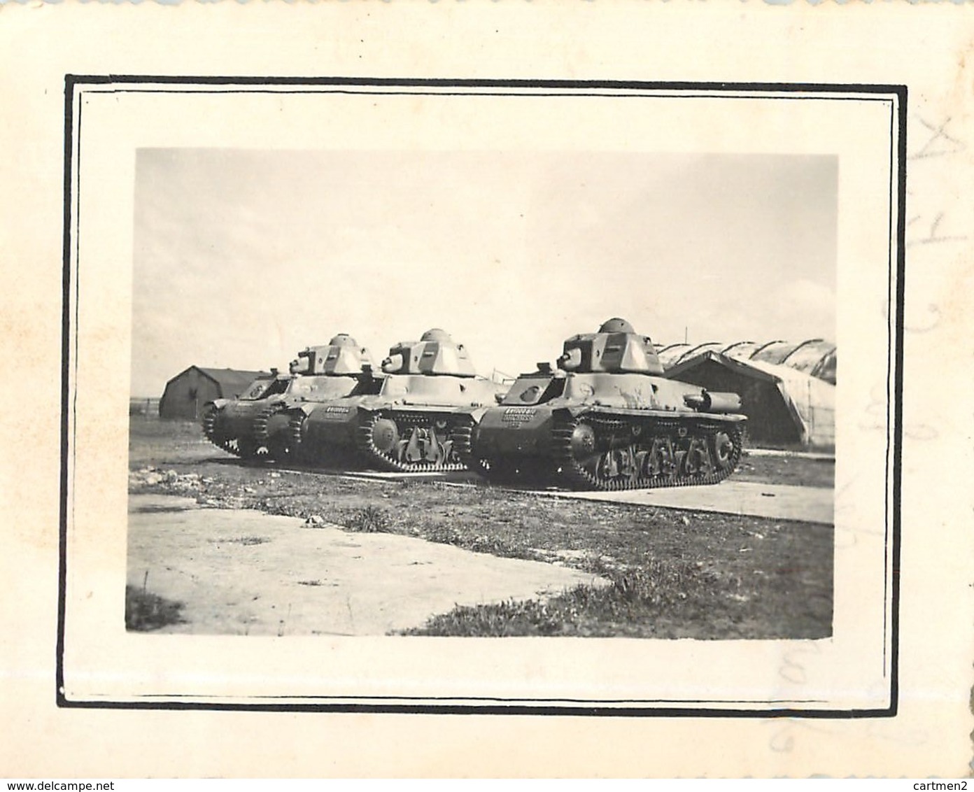 3 PHOTOGRAPHIE : TANKISTE TANK CHAR D'ASSAUT G.T.A POMPIER DE SALEE FOYER MILITAIRE GUERRE R.C.A. - Guerra, Militari